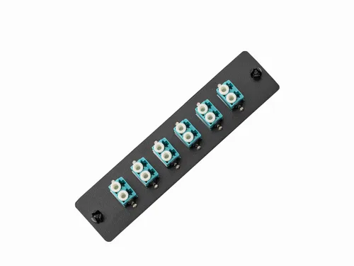 Miniatura 3 de SpeedyFiberTX Paquete de 1 panel de conexión de fibra compatible con LGX, 12 fibras, cargado con adaptadores de acopladores Aqua LC, 12 puertos