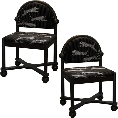Miniatura 11 de JKGHK Sillas de comedor de madera, sillas de cocina para el hogar, silla auxiliar de cocina tapizada de tela, respaldo curvado retro, silla de sala