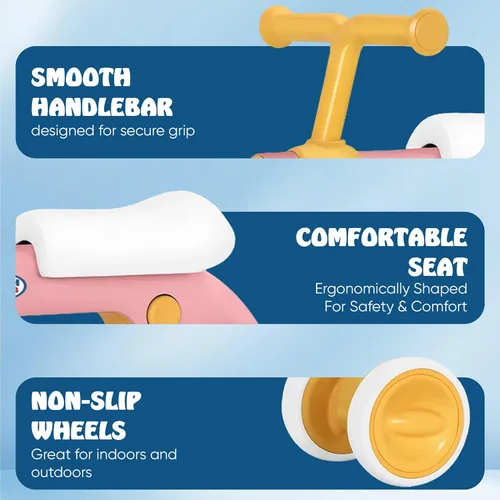 Miniatura 6 de Henry & Colin Bicicleta First Balance para niños de 1 año, bicicleta de 4 ruedas con luces divertidas y música, asiento suave, juguete de paseo sin