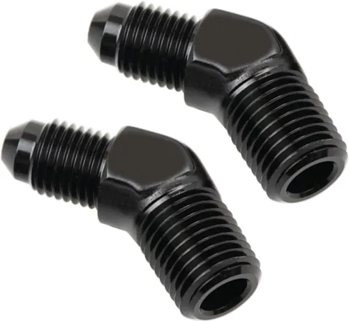Miniatura 32 de Adaptador de tubo de manguera de combustible de aluminio recto 16AN acampanado a 3/4" NPT macho Unión de rosca negro