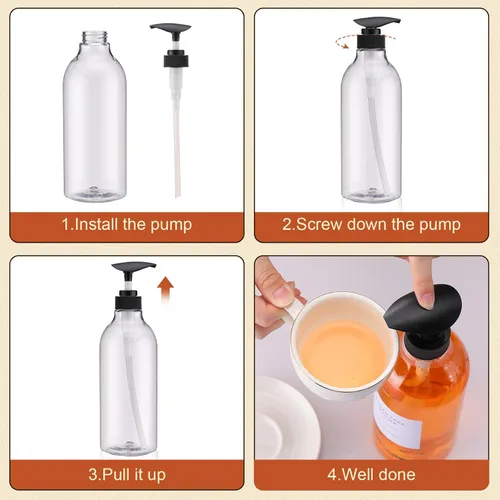 Miniatura 5 de Juego de 9 dispensadores de jarabe de café de 25.4 onzas / 25.4 fl oz, dispensador de jarabe de café de plástico, botella dispensadora de botella