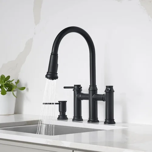 Miniatura 4 de Empressa - Grifo de puente desplegable (1.5 GPM, color negro mate)
