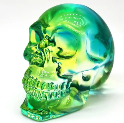 Miniatura 19 de Estatuas de cabeza de calavera de cristal, figuras de calavera K9, piedras preciosas de calavera de cristal, decoración de Halloween, regalos