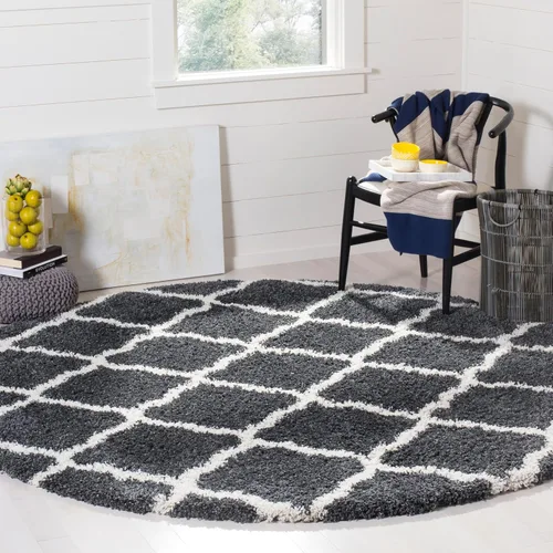 Miniatura 9 de SAFAVIEH Hudson Shag Collection - Alfombra extragrande de 11 x 15 pies, diseño de enrejado, no desprende pelusa y de fácil cuidado, 2 pulgadas
