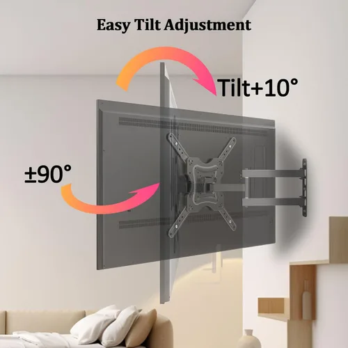 Miniatura 3 de Soporte de pared para TV de movimiento completo, soporte de pared para monitor de TV, extensión de inclinación giratoria para televisores LCD LED 4K