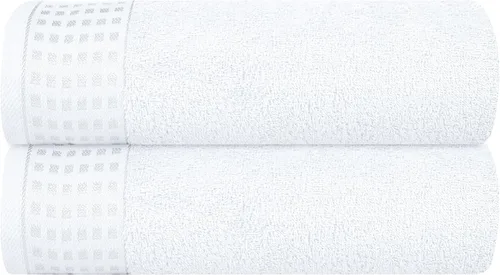 Miniatura 81 de GLAMBURG Juego de 2 toallas de baño de gran tamaño 100% algodón, 28 x 55 pulgadas, ultra suaves, altamente absorbentes, compactas, de secado rápido