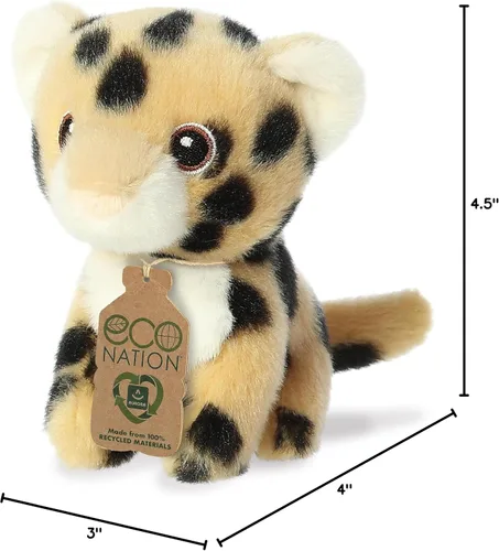 Miniatura 6 de Aurora Animal de peluche Eco Nation Mini guepardo hecho de forma responsable, ideal para aventuras de juego, perfecto para cumpleaños o simplemente