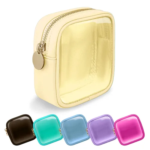 Miniatura 56 de Estuche pequeño para lápices y maquillaje para bolso, lindo estuche de lápices, bolsa de pinceles de maquillaje de nylon con cremallera, estuche