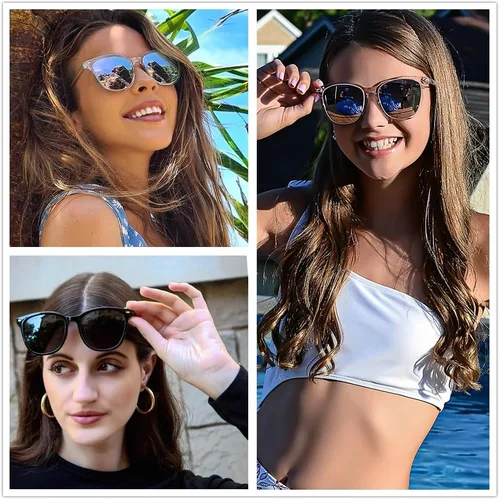 Miniatura 9 de FIMILU Paquete de 2 lentes de sol polarizados para mujer, lentes de protección UV400, montura grande, lentes de moda, elegantes