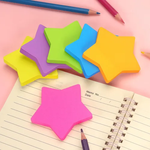 Miniatura 7 de SIMONA - Notas adhesivas en forma de estrella de 6 colores brillantes, bloc de 75 hojas autoadhesivas (6 blocs)