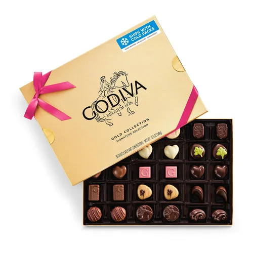 Miniatura 6 de Godiva Gold - Caja de regalo de chocolate surtido, chocolates belgas oscuros y con leche con pralinés, ganaches y caramelos, regalo gourmet