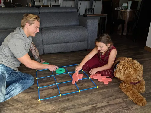 Miniatura 6 de RAINBOW TOYFROG Juego de Tic Tac Toe gigante, juegos grandes para interiores y exteriores, diversión en el patio trasero para niños y adultos, juego