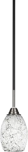Miniatura 156 de Toltec Lighting Paramount - Mini colgante de 1 luz en acabado negro mate con cristal de arte perla de 7 pulgadas y estilo negro