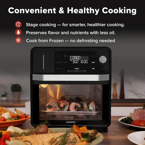 Miniatura 4 de Nuwave Horno de vapor y freidora de aire sin PFAS, cocina de convección todo en uno con control de vapor de precisión, tostadas, freír al aire