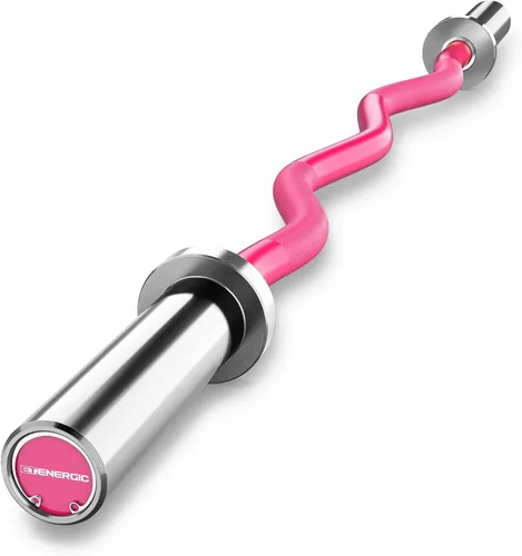 Miniatura 13 de Barra olímpica EZ Curl de 47 pulgadas, barra de acero de 500 libras de capacidad, adecuada para placas de peso de 2 pulgadas, barra de rizo de 2 Oro