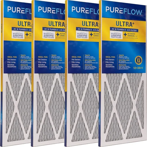 Miniatura 22 de PureFlow - Filtro de aire para horno doméstico de 12 x 12 x 1, con 4 capas de tecnología de filtración avanzada, MERV-13 paquete de 2