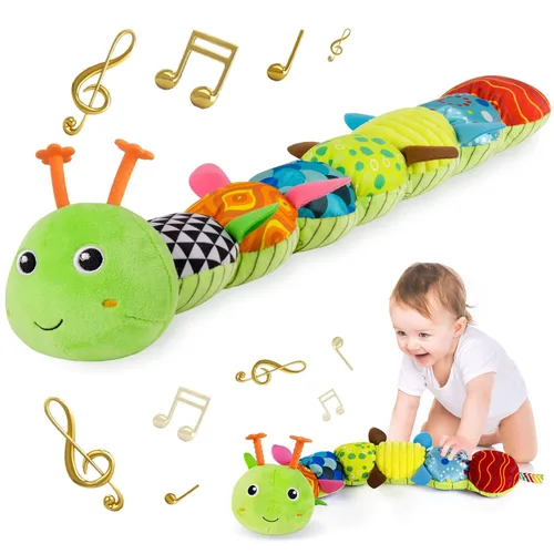 Miniatura 8 de Sumobaby juguetes musicales de peluche para bebés de 0-3-6-12 meses, juguetes multisensoriales con crujido y sonajeros, juguetes para tiempo boca