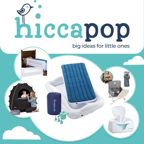 Miniatura 6 de hiccapop Cama inflable de viaje para niños pequeños con parachoques de seguridad [4 lados], cama portátil para niños, colchón de aire para niños