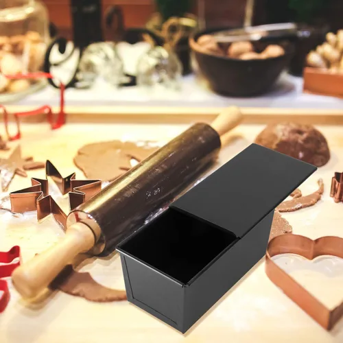 Miniatura 8 de DOITOOL Moldes de chocolate rectangular con tapa, antiadherente y horneado, molde de pan para tostadas de pan de acero inoxidable para pasteles