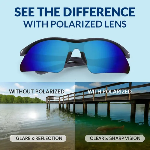 Miniatura 3 de GoLight Polarized Wraparound Sports Sunglasses for Men & Women – UV400, Anti-Glare, Lightweight Frame with Metal Hinges