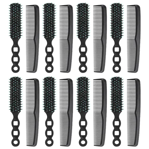 Miniatura 8 de Juego de 50 cepillos y peines para el cabello a granel para personas sin hogar envueltos individualmente, cepillos de pelo a granel de 25 y 7