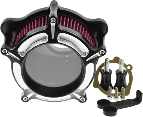 Miniatura 12 de Filtro de aire CNC para motocicleta Filtro de aire Limpiador de sistema de admisión (D-Para M8 Touring 17-23, Softail 18-24)