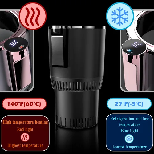 Miniatura 3 de Enfriador y calentador inteligente 2 en 1 para vasos de automóvil, taza inteligente para automóvil con pantalla LED de temperatura y control táctil