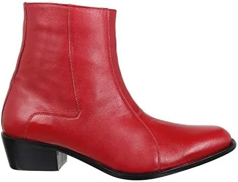 Miniatura 6 de LIBERTYZENO Botas de vestir retro de tobillo alto para hombre con estampado de serpiente y cuero liso para Navidad