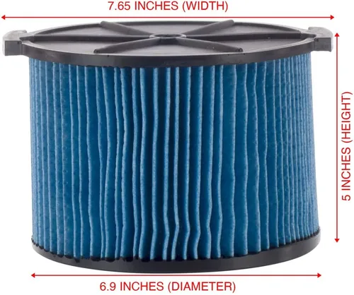 Miniatura 5 de VF3500 - Filtro de cartucho de polvo fino de 3 capas, pieza de repuesto 26643 compatible con aspiradoras portátiles RIDGID de 3 a 4.5 galones, 1