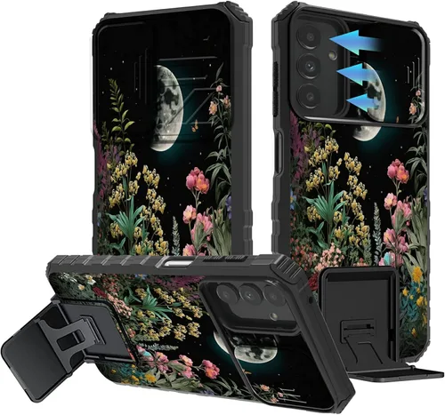 Miniatura 808 de Funda para Samsung Galaxy S22 Ultra 5G, Galaxy S22 Ultra con cubierta de cámara deslizante, funda resistente de doble capa con función atril Black