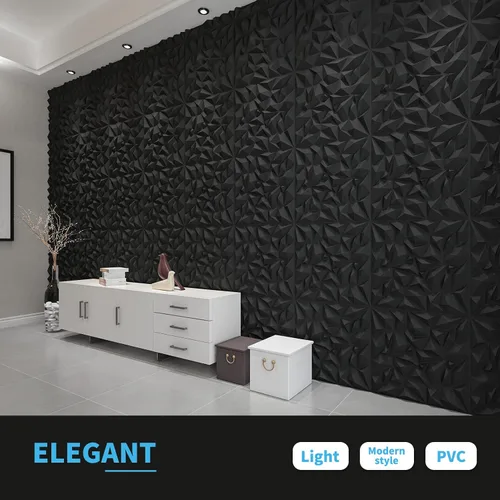 Miniatura 62 de Art3d Panel de Pared de Diamante 3D de PVC Dentado a Juego-Negro Mate, para Decoración Interior Residencial y Comercial Diamante mate negro