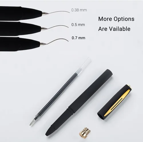 Miniatura 5 de Penagic Bolígrafos P-223A, bolígrafos de gel de punta fina [0.015 in] tinta negra, bolígrafos con diseño mate, bolígrafos de papelería