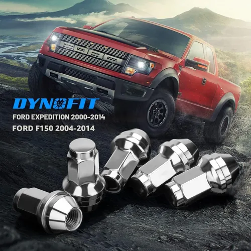 Miniatura 4 de Dynofit Tuercas de llanta OEM de 14 x 2 para F150 2000-2014, tuercas sintonizadoras de acero de fábrica de una sola pieza compatibles con Ford