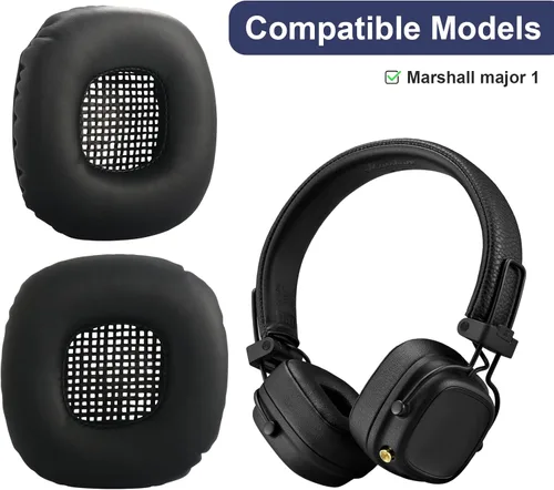 Miniatura 3 de Major I - Almohadillas de repuesto compatibles con auriculares Bluetooth Marshall Major I/Major II, orejeras de piel de proteína y espuma