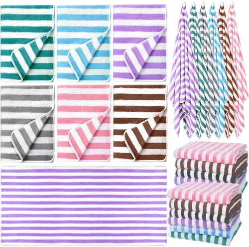 Miniatura 8 de Moukeren Paquete de 30 toallas de playa de gran tamaño, absorbentes, de secado rápido, toallas grandes y suaves para piscina, toallas de viaje de 59