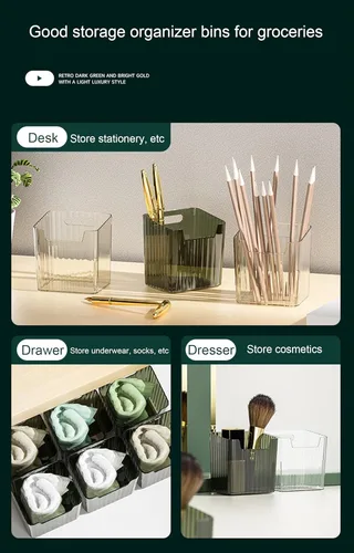 Miniatura 3 de Juego de 2 contenedores organizadores de almacenamiento montados en la pared, estantes flotantes organizadores de refrigerador, contenedores