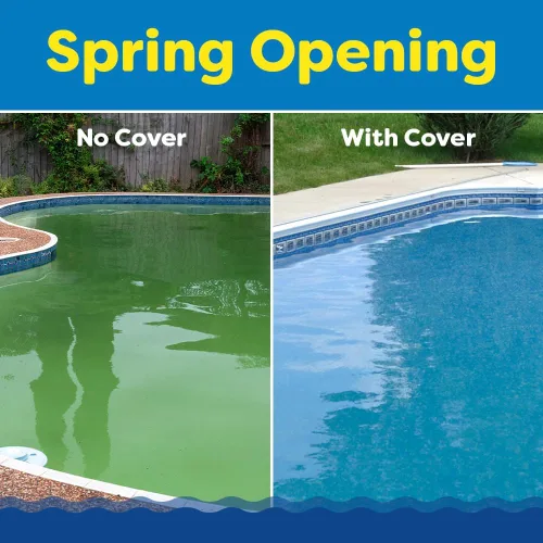 Miniatura 5 de In The Swim Funda de invierno ovalada para alberca sobre el suelo, de 12 x 24 pies, resistente a los rayos UV, con cable y cabrestante