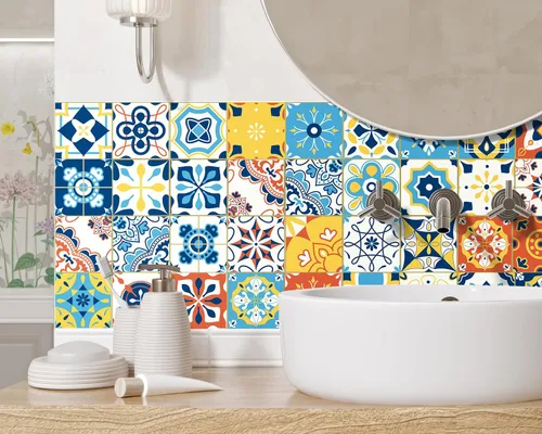 Miniatura 5 de FLFK Adhesivos de Azulejos de Borde de Pared Despegar y Pegar Papel Tapiz de Borde para Salpicadero de Cocina Baño Cuarto de Ducha, 4"x240