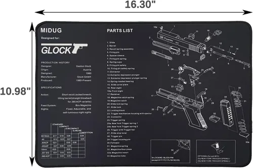 Miniatura 4 de Alfombrilla de limpieza de pistola antideslizante de goma almohadilla de limpieza para pistola de mantenimiento para pistola