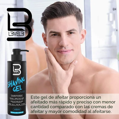 Miniatura 6 de L3 Gel de Afeitado - Gel de Afeitado para Navaja Recta - Sin Irritación - Olor Refrescante - No se Necesita Toalla Caliente - Gel de Afeitado Nivel