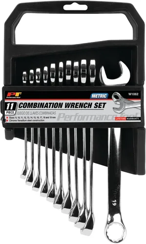 Miniatura 4 de Performance Tool W1069 - Juego de llaves combinadas pulidas SAE/métricas, 22 piezas con rack.