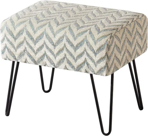 Miniatura 11 de Home Soft Things Otomana de felpilla jacquard, 19 x 13 x 17 pulgadas de alto, color marrón claro Arusha, banco otomano mullido para sala de estar