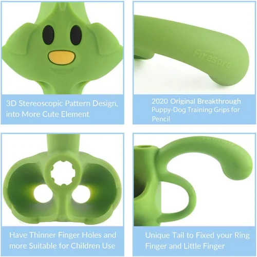 Miniatura 5 de Firesara - Empuñaduras de entrenamiento para lápiz, agarre de entrenamiento para niños, ergonómico, 5 dedos, juegos fijos para corrección de postura