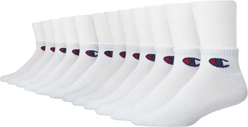 Champion Calcetines para hombre, calcetines de tobillo, calcetines deportivos acolchados, paquete de 6 y 12 pares