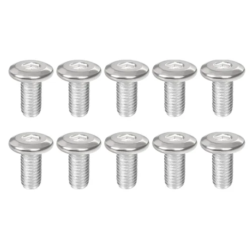 Miniatura 8 de Bonsicoky 10 tornillos hexagonales de cabeza redonda plana M6-0.039 x 2.362 in, tornillos de conexión de acero inoxidable 304, tornillos