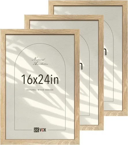 Miniatura 60 de VCK Juego de 3 portarretratos de madera negra de 8 x 10 pulgadas con exclusiva veta de madera, marco para el hogar, estudio y galería, mesa o colgar