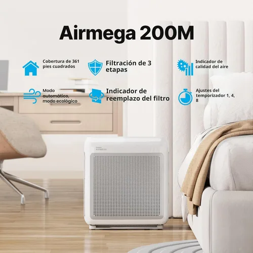 Miniatura 2 de COWAY Airmega - Purificadores de aire para el hogar de hasta 1,748 pies cuadrados, filtro HEPA para humo, alergias, caspa de mascotas, olor, monitor