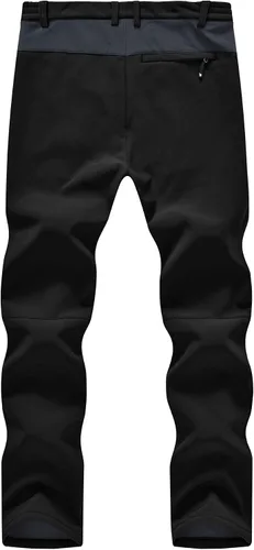 Miniatura 3 de YSENTO Pantalones de esquí con forro polar para hombre, impermeables, con aislamiento softshell, pantalones cargo para senderismo