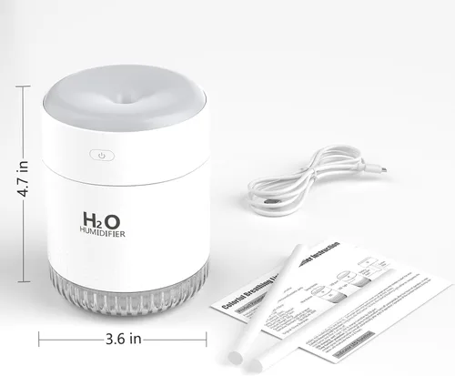 Miniatura 9 de Mini Humidificador Portátil, Apagado Automático, 2 Modos de Niebla, Silencioso, Pequeños Humidificadores para Dormitorio, Viaje, Oficina, 3-Blanco