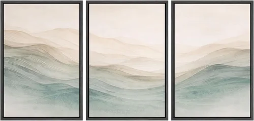 Miniatura 95 de SIGNWIN Lienzo enmarcado para pared, juego de arte sereno de pantanos con humedales verdes e ilustraciones de agua tranquila, arte moderno